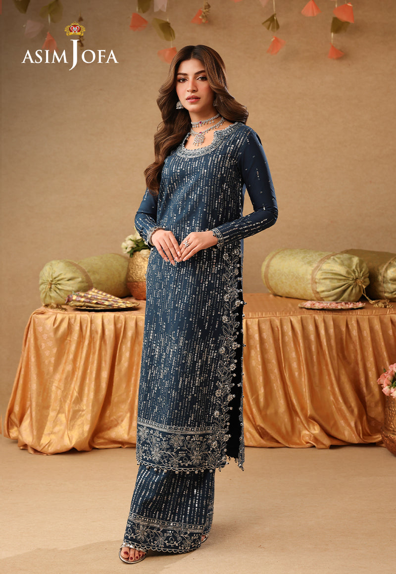 AJULIF-09 Embroidered Chiffon Unstitched 2 Pcs