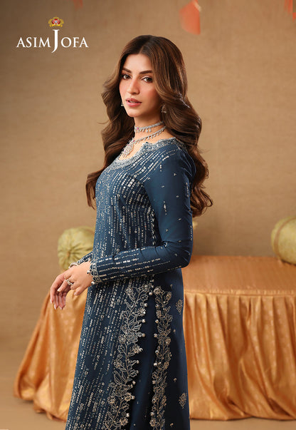 AJULIF-09 Embroidered Chiffon Unstitched 2 Pcs