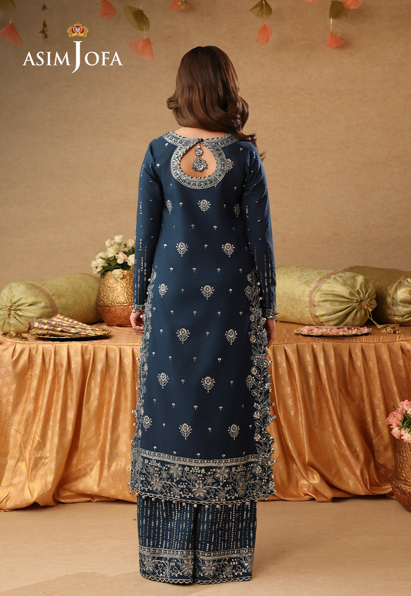 AJULIF-09 Embroidered Chiffon Unstitched 2 Pcs