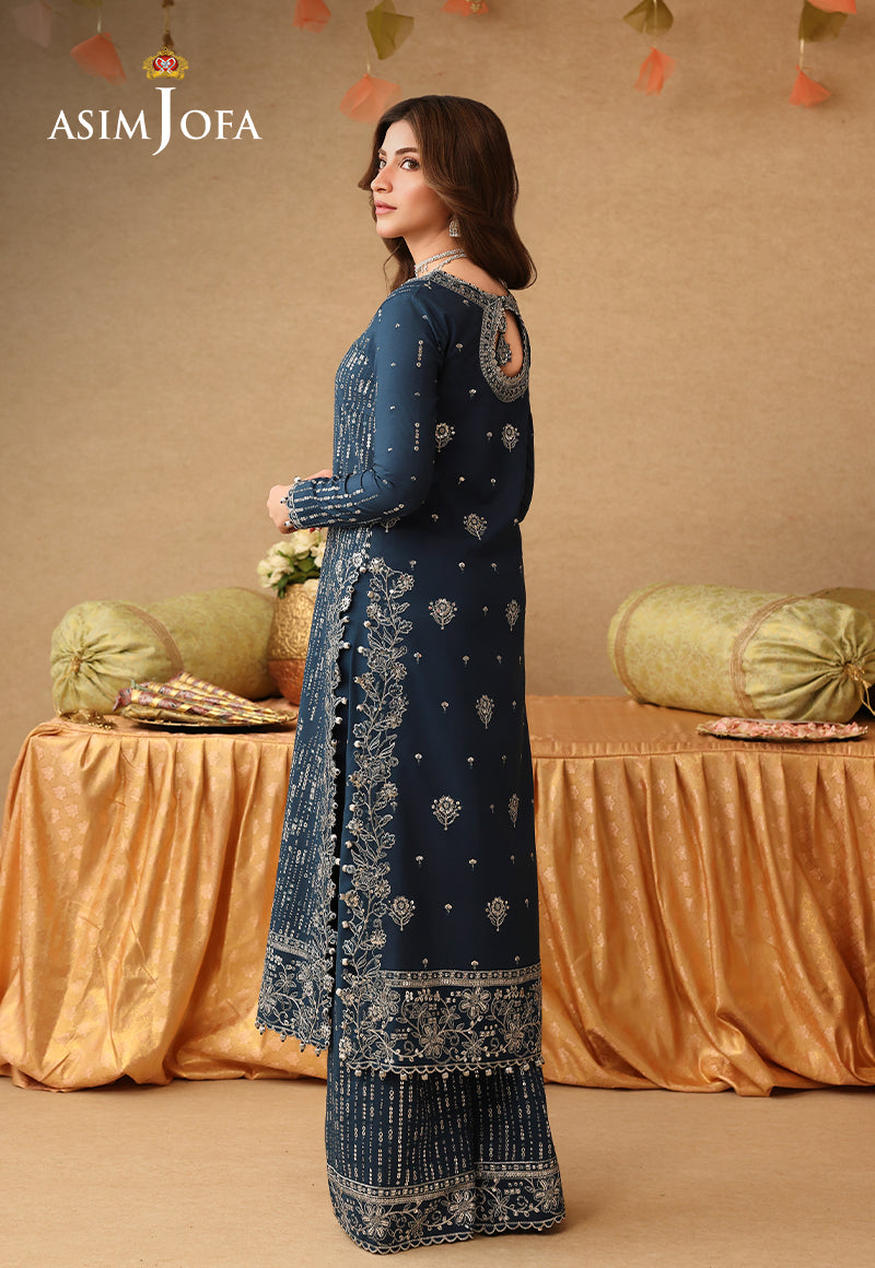 AJULIF-09 Embroidered Chiffon Unstitched 2 Pcs