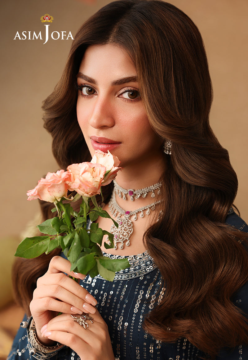 AJULIF-09 Embroidered Chiffon Unstitched 2 Pcs