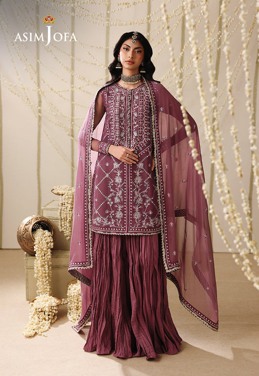 AJUFC-20 Embroidered Chiffon Unstitched 3 Pcs
