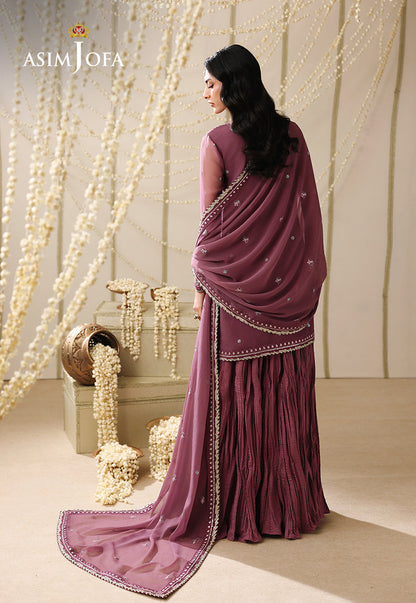 AJUFC-20 Embroidered Chiffon Unstitched 3 Pcs