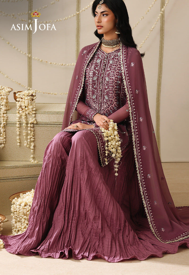 AJUFC-20 Embroidered Chiffon Unstitched 3 Pcs