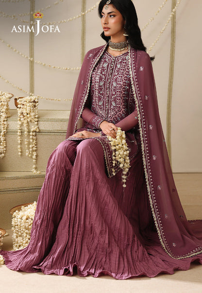 AJUFC-20 Embroidered Chiffon Unstitched 3 Pcs