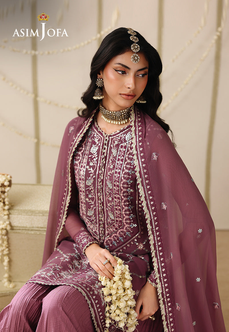 AJUFC-20 Embroidered Chiffon Unstitched 3 Pcs