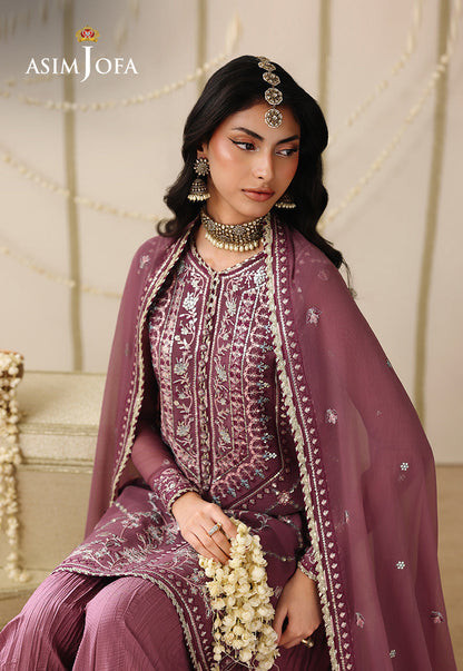 AJUFC-20 Embroidered Chiffon Unstitched 3 Pcs