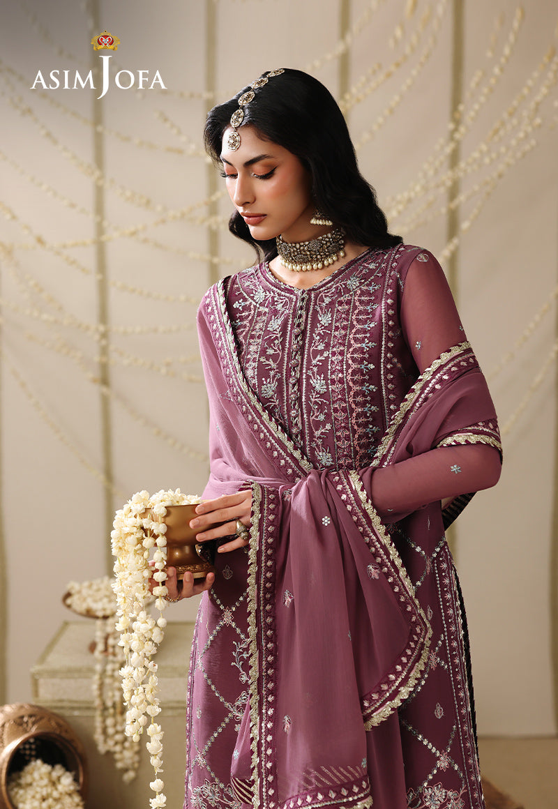 AJUFC-20 Embroidered Chiffon Unstitched 3 Pcs