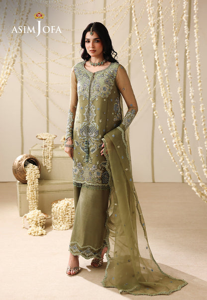 AJUFC-24 Embroidered Organza Unstitched 3 Pcs