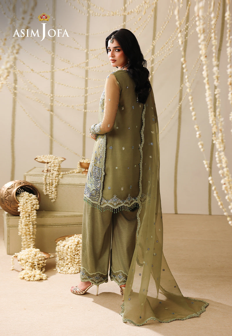 AJUFC-24 Embroidered Organza Unstitched 3 Pcs