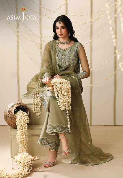 AJUFC-24 Embroidered Organza Unstitched 3 Pcs
