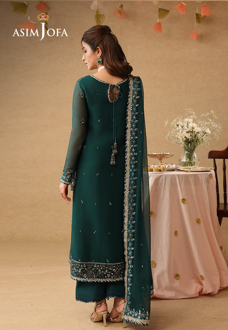 AJULIF-10 Embroidered Chiffon Unstitched 3 Pcs