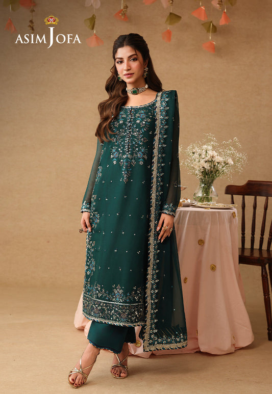 AJULIF-10 Embroidered Chiffon Unstitched 3 Pcs