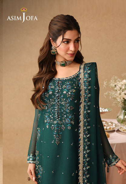 AJULIF-10 Embroidered Chiffon Unstitched 3 Pcs