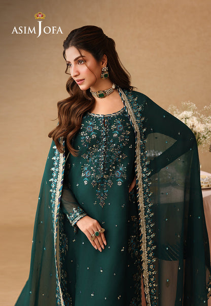 AJULIF-10 Embroidered Chiffon Unstitched 3 Pcs