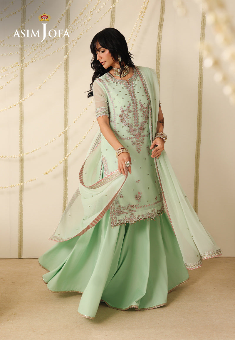 AJUFC-22 Embroidered Chiffon Unstitched 3 Pcs