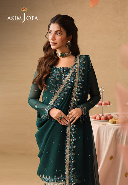 AJULIF-10 Embroidered Chiffon Unstitched 3 Pcs