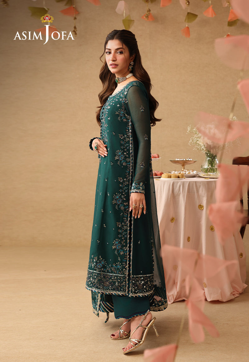 AJULIF-10 Embroidered Chiffon Unstitched 3 Pcs