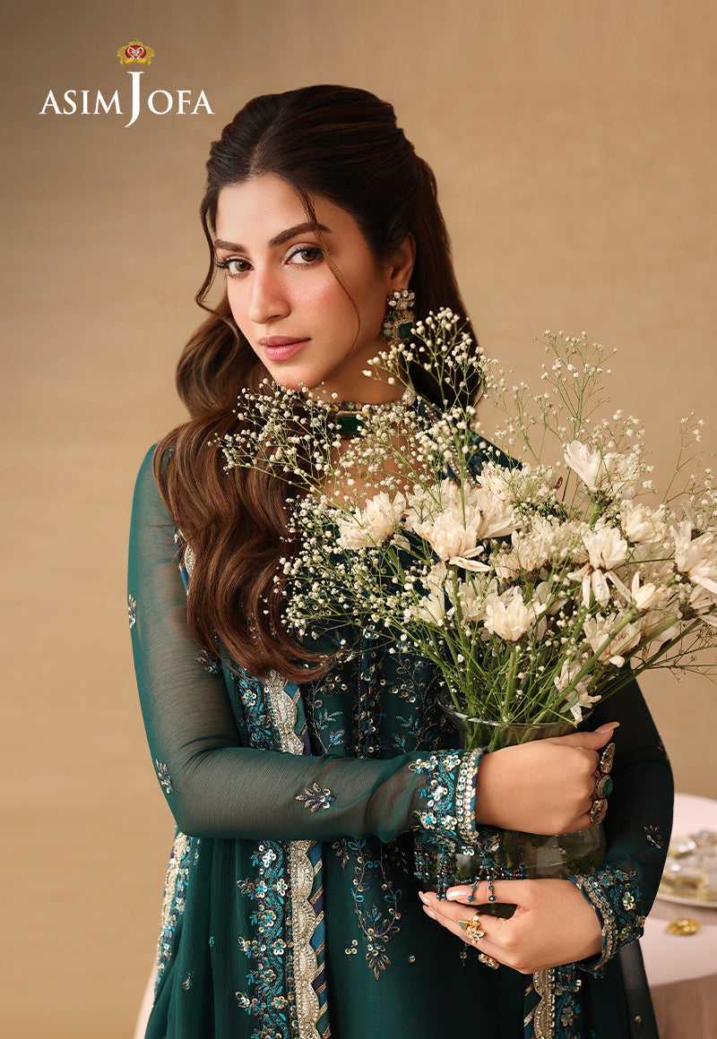 AJULIF-10 Embroidered Chiffon Unstitched 3 Pcs
