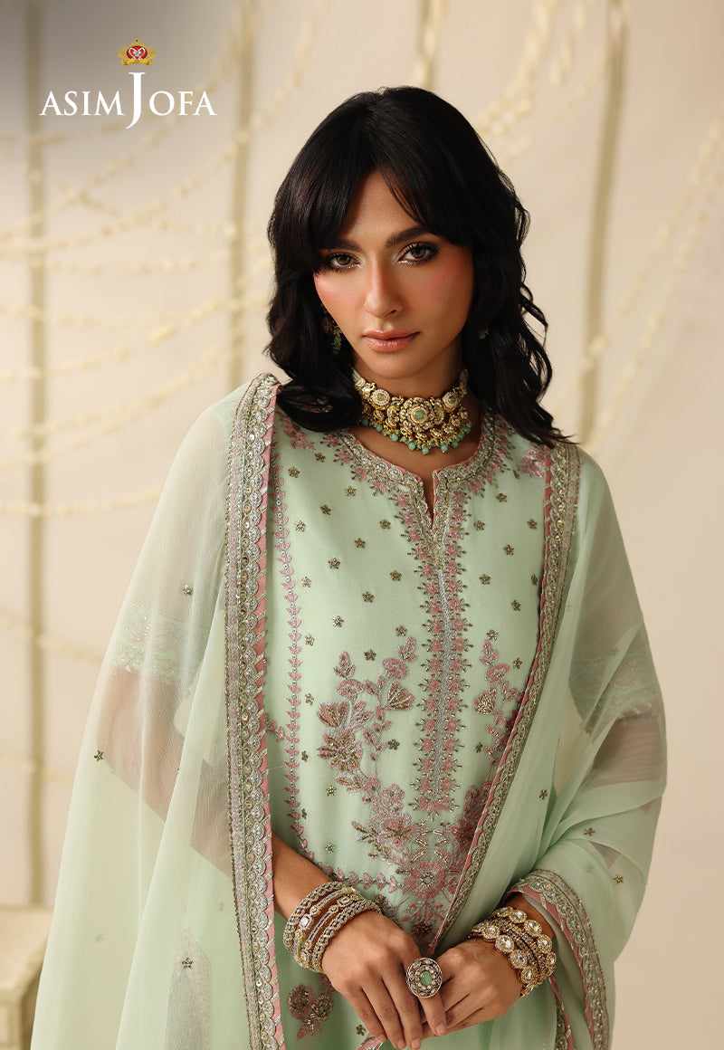 AJUFC-22 Embroidered Chiffon Unstitched 3 Pcs