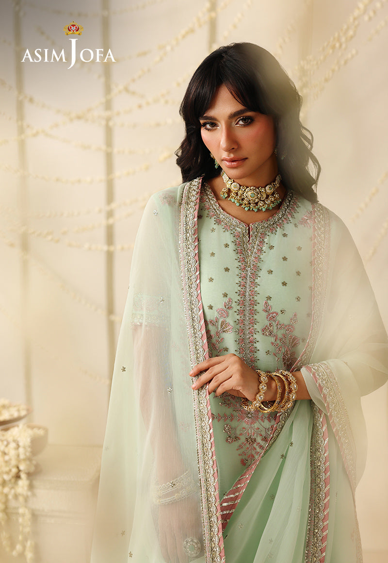 AJUFC-22 Embroidered Chiffon Unstitched 3 Pcs