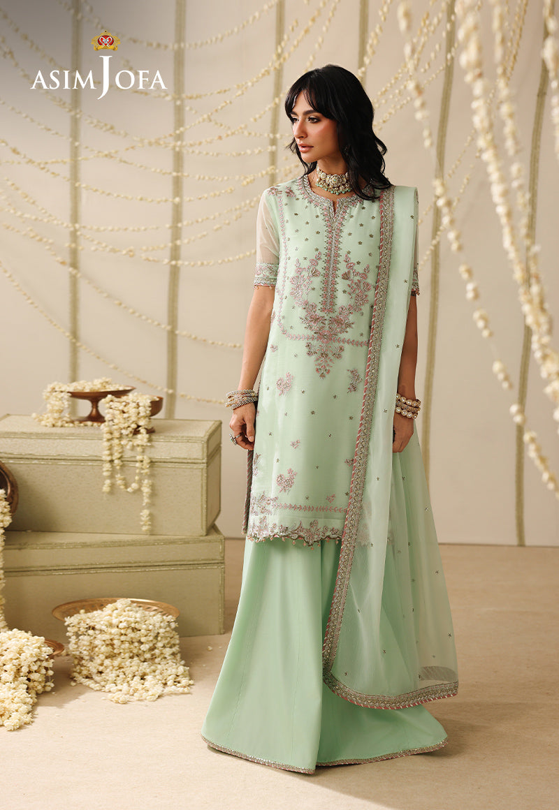 AJUFC-22 Embroidered Chiffon Unstitched 3 Pcs