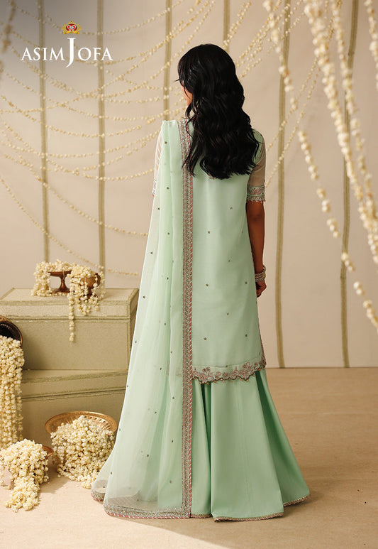 AJUFC-22 Embroidered Chiffon Unstitched 3 Pcs