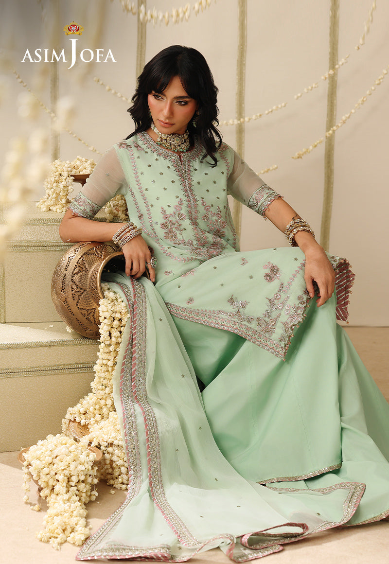 AJUFC-22 Embroidered Chiffon Unstitched 3 Pcs