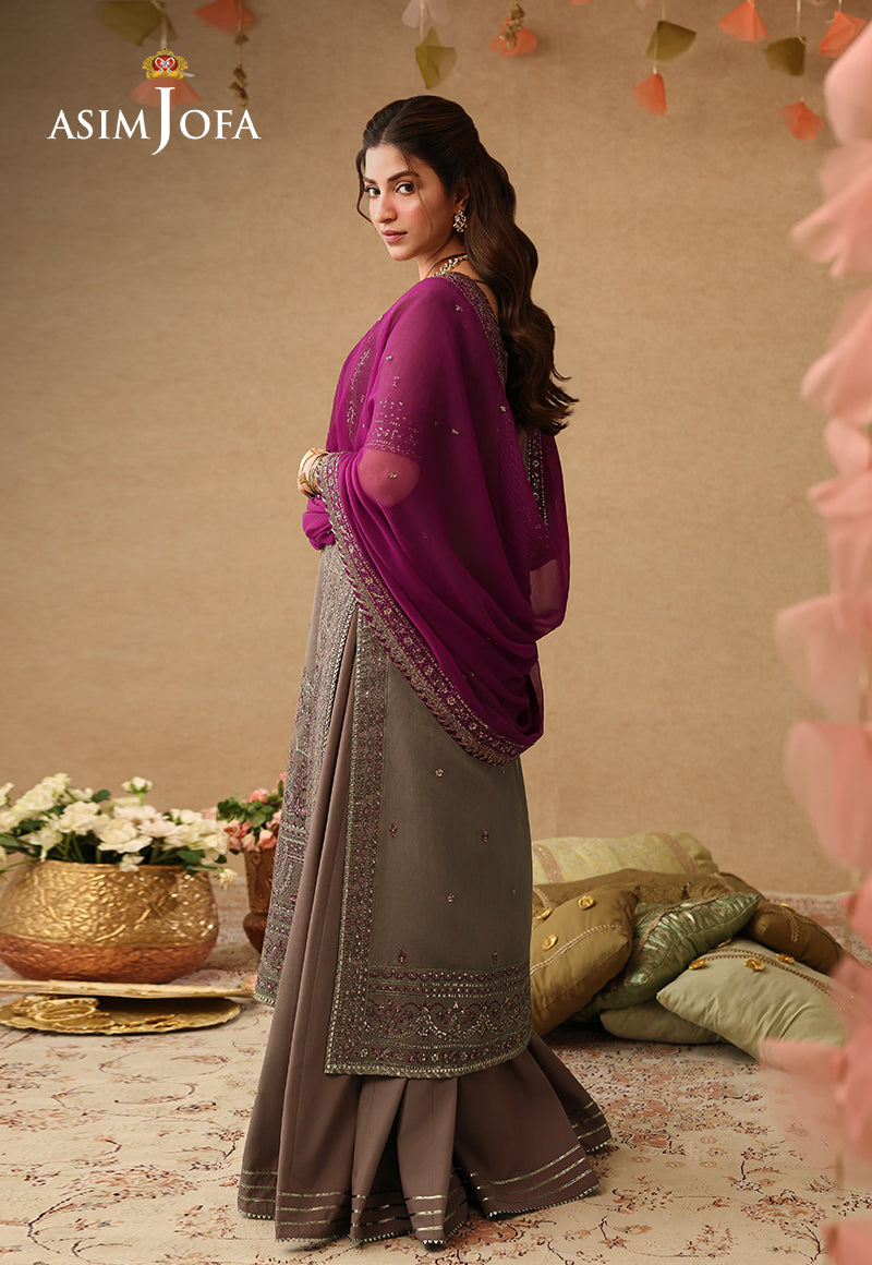 AJULIF-03 Embroidered Paper Cotton Unstitched 3 Pcs