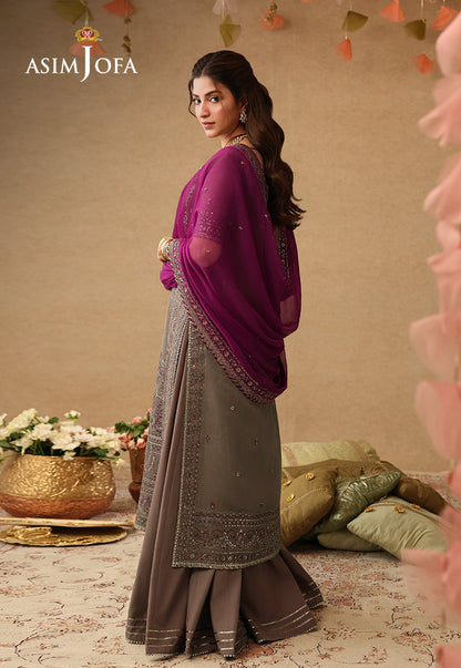 AJULIF-03 Embroidered Paper Cotton Unstitched 3 Pcs