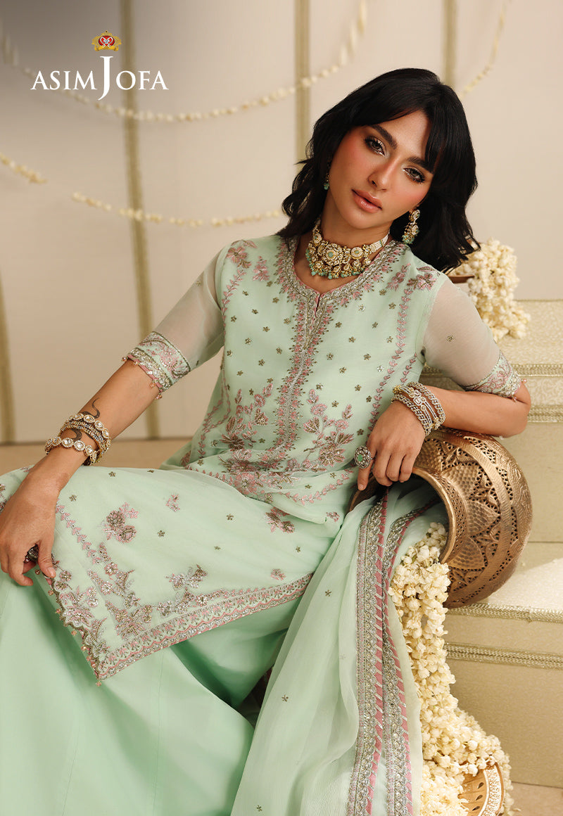 AJUFC-22 Embroidered Chiffon Unstitched 3 Pcs