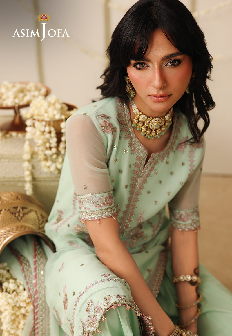 AJUFC-22 Embroidered Chiffon Unstitched 3 Pcs
