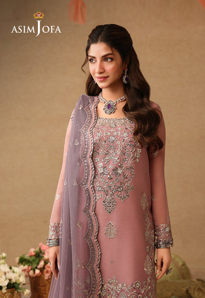 AJULIF-05 Embroidered Chiffon Unstitched 3 Pcs