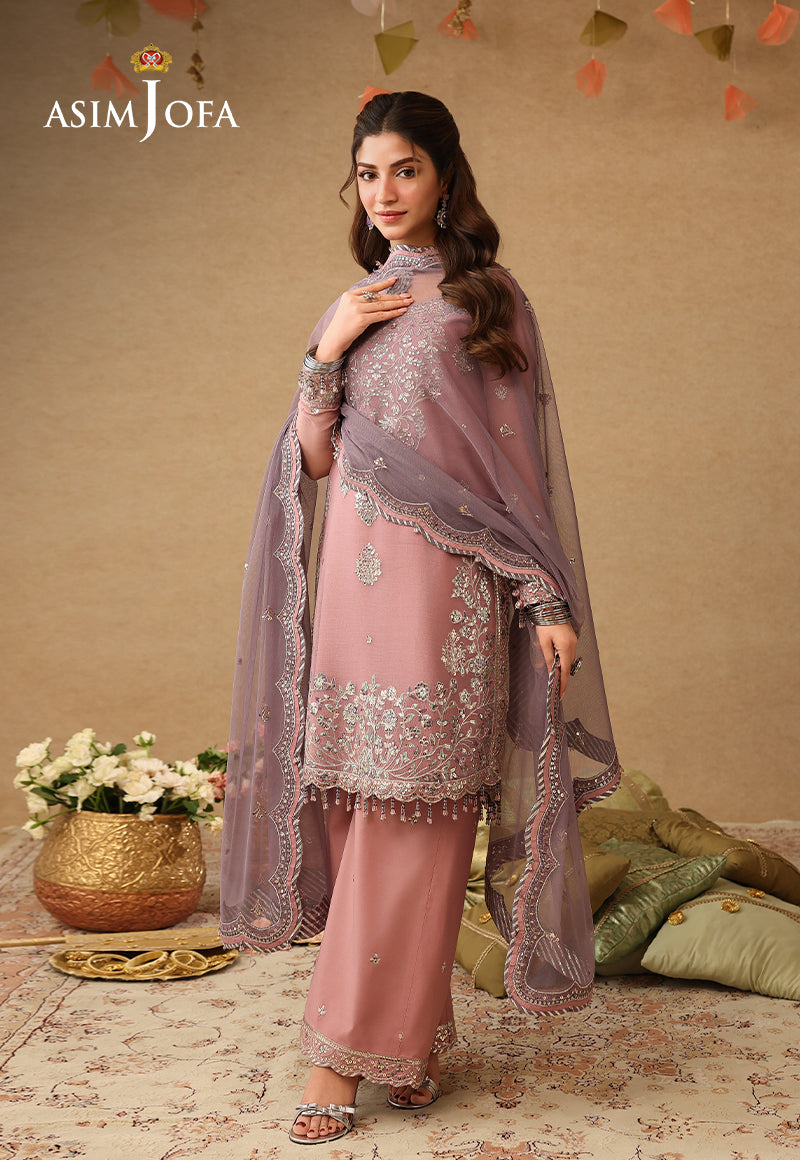 AJULIF-05 Embroidered Chiffon Unstitched 3 Pcs