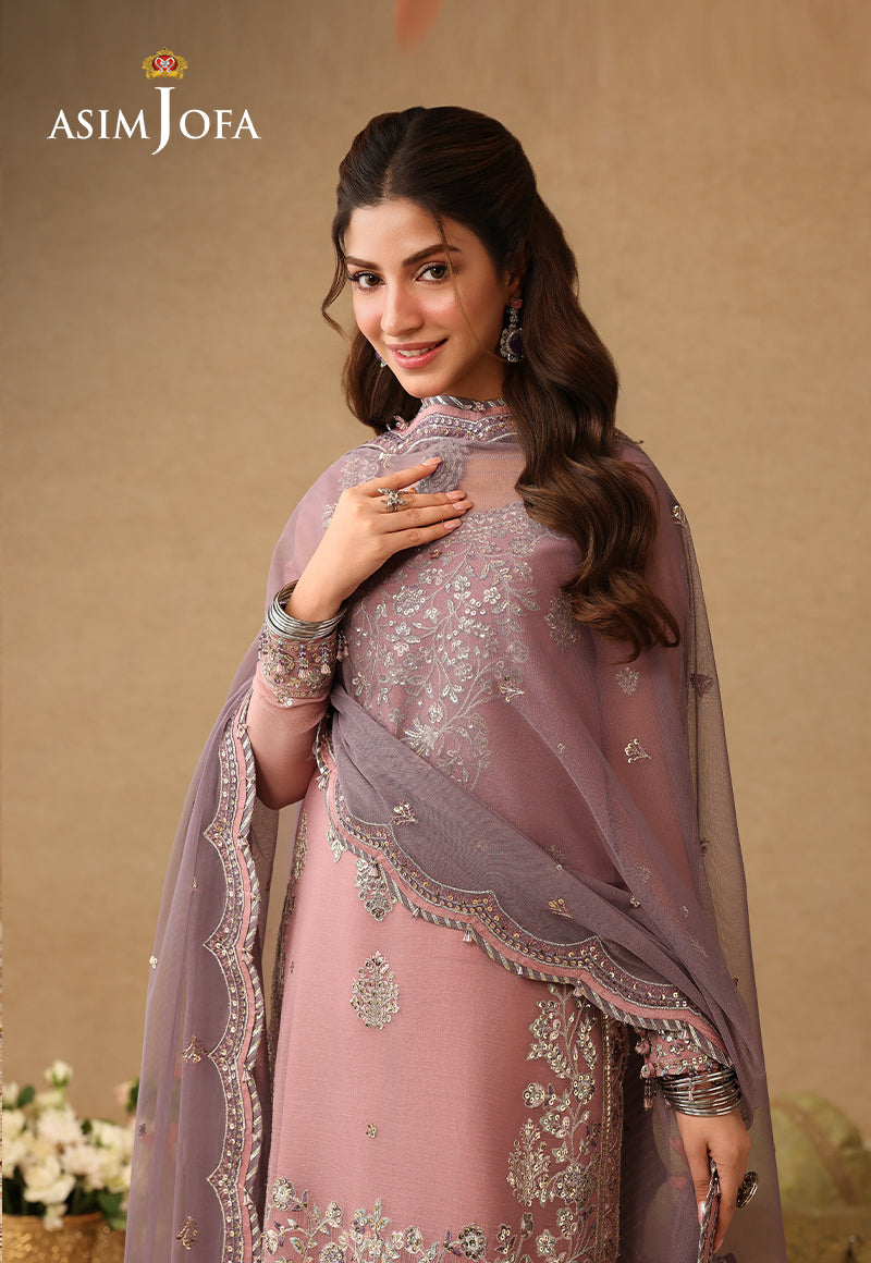 AJULIF-05 Embroidered Chiffon Unstitched 3 Pcs