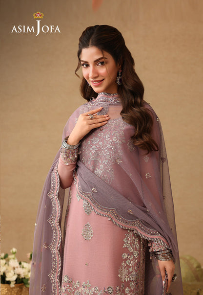 AJULIF-05 Embroidered Chiffon Unstitched 3 Pcs