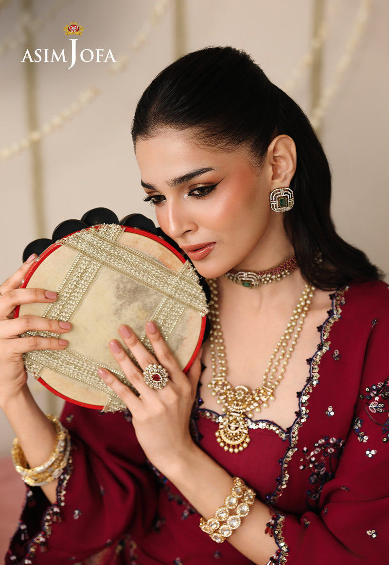 AJUFC-07 Embroidered Chiffon Unstitched 2 Pcs