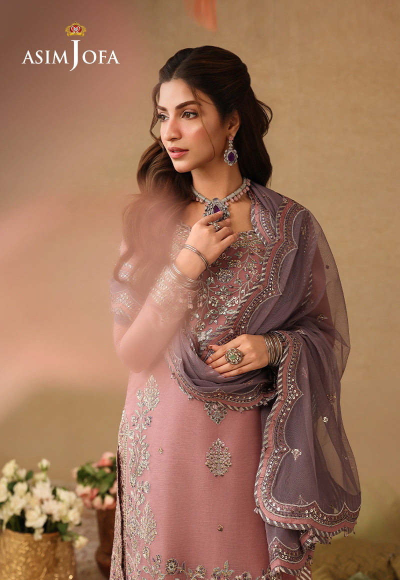 AJULIF-05 Embroidered Chiffon Unstitched 3 Pcs