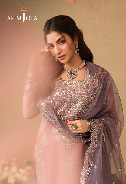 AJULIF-05 Embroidered Chiffon Unstitched 3 Pcs