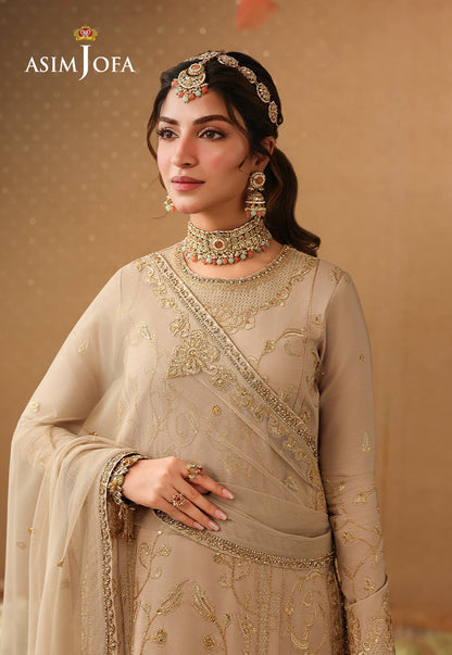 AJULIF-08 Embroidered Boski Silk Unstitched 3 Pcs