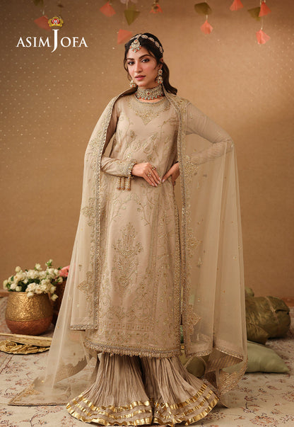 AJULIF-08 Embroidered Boski Silk Unstitched 3 Pcs
