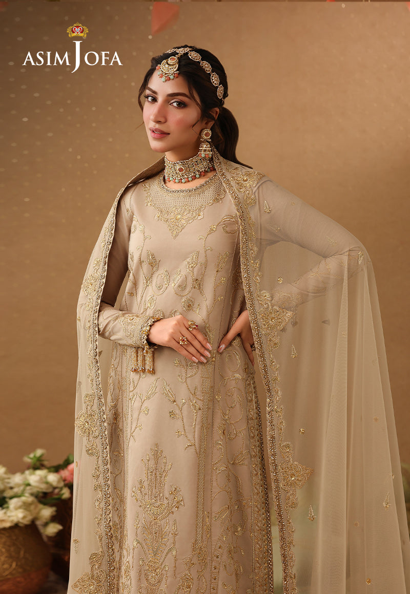 AJULIF-08 Embroidered Boski Silk Unstitched 3 Pcs