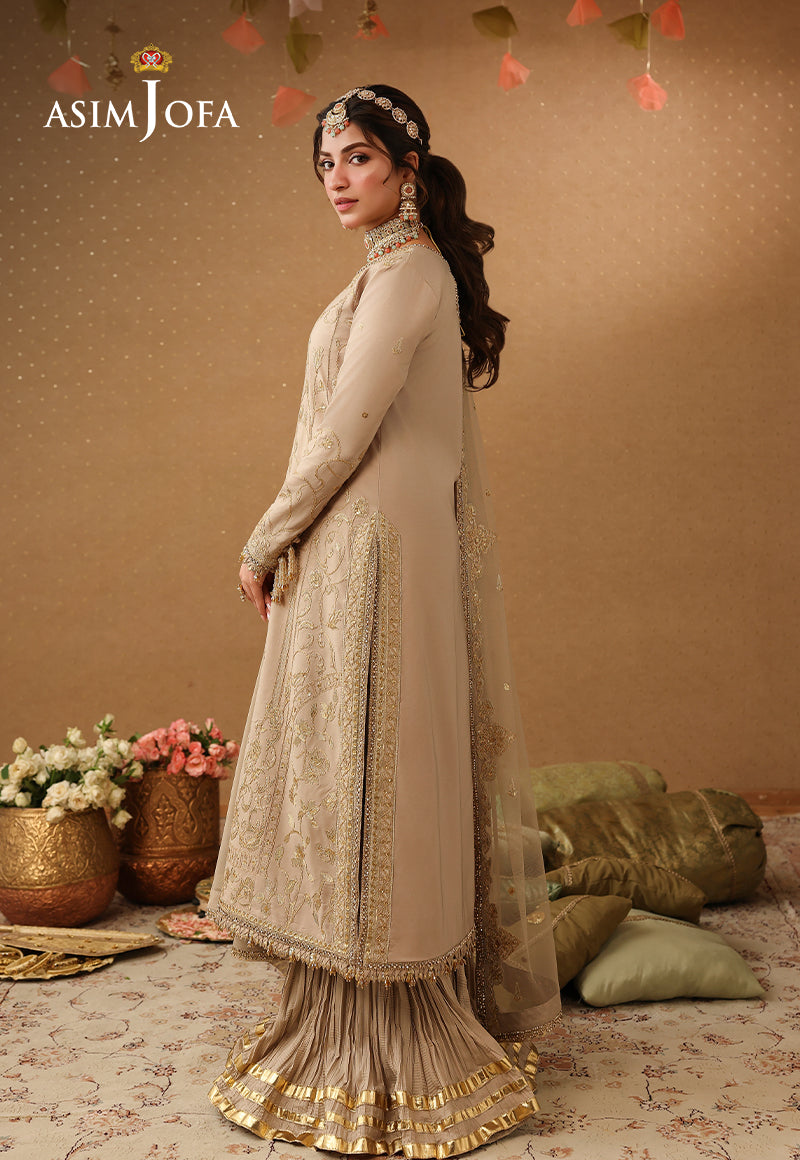 AJULIF-08 Embroidered Boski Silk Unstitched 3 Pcs