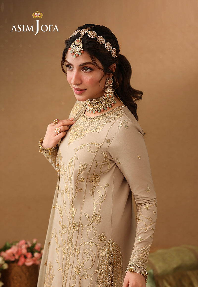 AJULIF-08 Embroidered Boski Silk Unstitched 3 Pcs