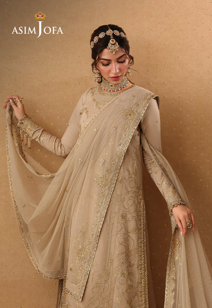 AJULIF-08 Embroidered Boski Silk Unstitched 3 Pcs