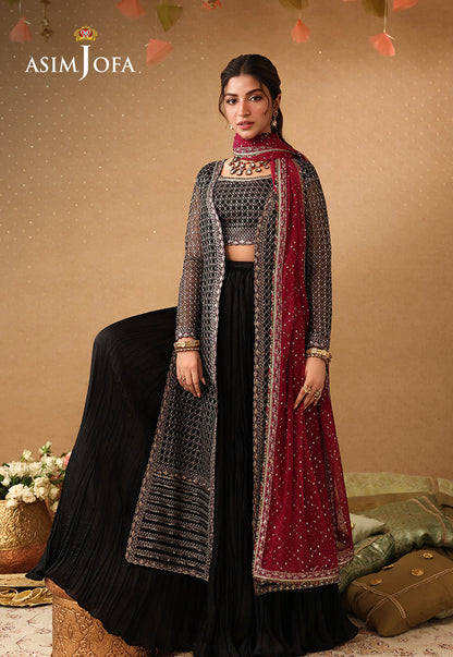 AJULIF-01 Embroidered Poly Net Unstitched 3 Pcs