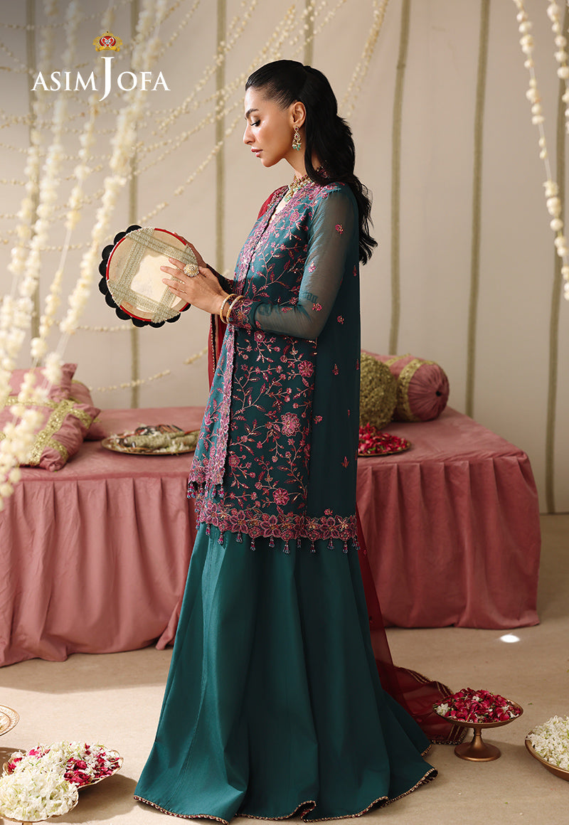 AJUFC-23 Embroidered Chiffon Unstitched 3 Pcs
