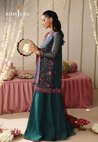AJUFC-23 Embroidered Chiffon Unstitched 3 Pcs