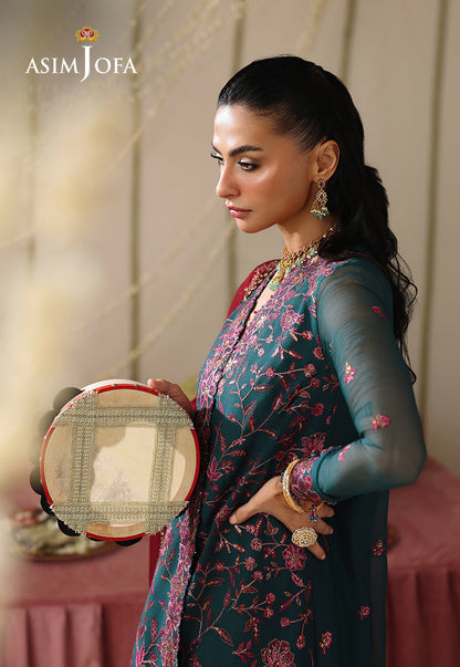 AJUFC-23 Embroidered Chiffon Unstitched 3 Pcs