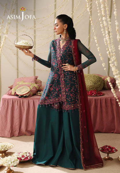 AJUFC-23 Embroidered Chiffon Unstitched 3 Pcs